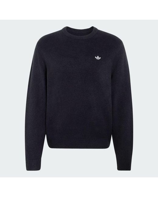 Adidas Black Trefoil Essentials Fully Knit Sweater for men
