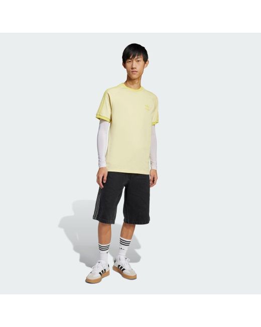 Adidas Yellow Adicolor Classics 3-Stripes T-Shirt for men