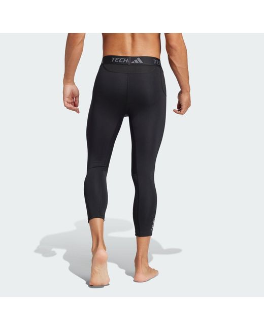 Adidas Black Techfit Compression Training 3/4 Tights for men