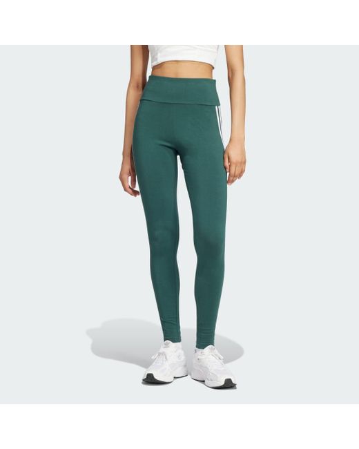 Adidas Green 3-Stripes Leggings