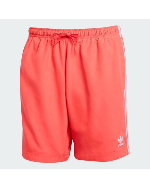 Shorts Da Nuoto Adicolor 3-Stripes Da 8 Pollici di Adidas in Red da Uomo