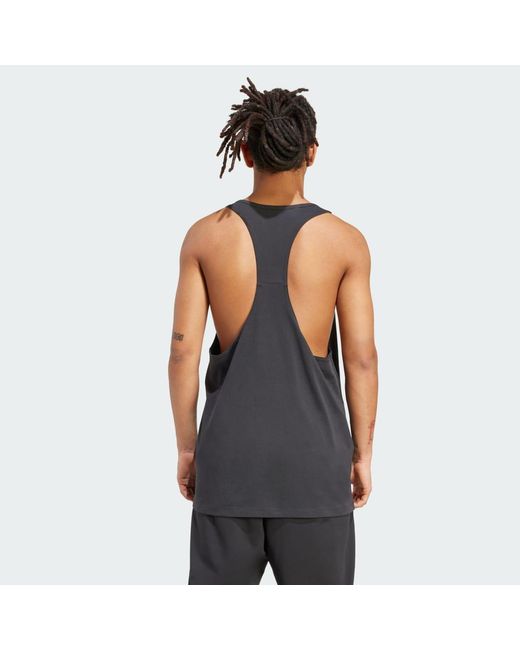 Adidas Blue Primelift Stringer Tank Top for men