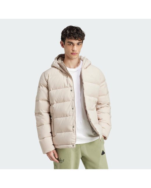 Adidas Natural Helionic Hooded Down Jacket for men