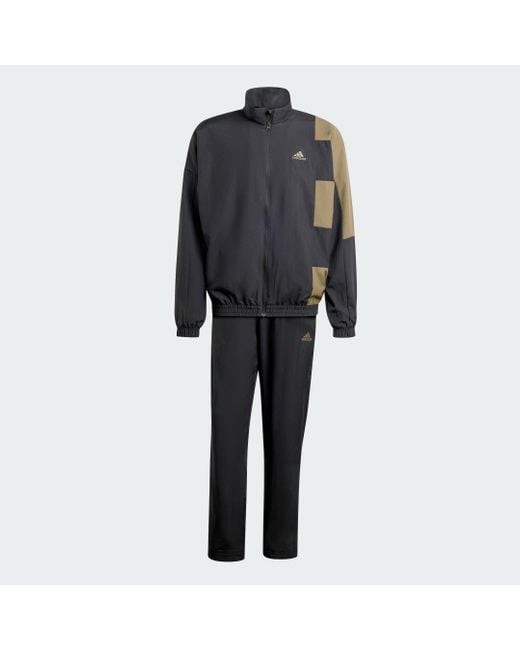Adidas Black Sportswear Colorblock Track Suit for men