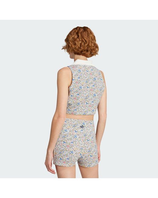 Adidas Gray X Liberty London Sleeveless Crop Polo
