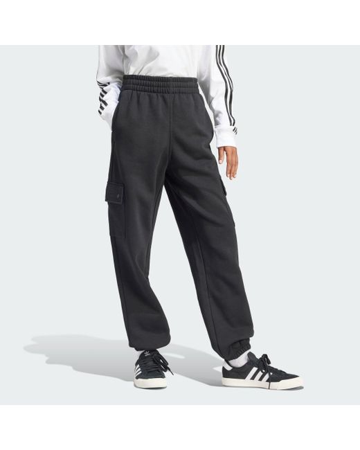 Adidas Black Essentials Fleece Cargo Jogger Joggers