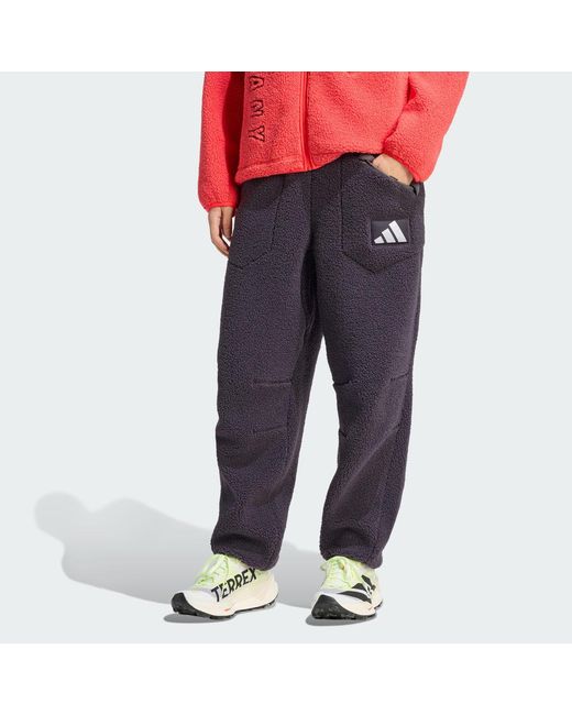 Adidas Blue Germany High Pile Fleece Tracksuit Bottoms