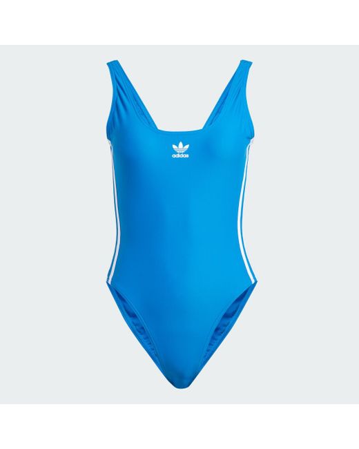 adidas Adicolor 3-Streifen Badeanzug in Blau | Lyst DE