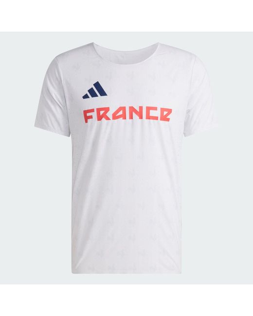 Adidas White Team France Adizero T-Shirt for men