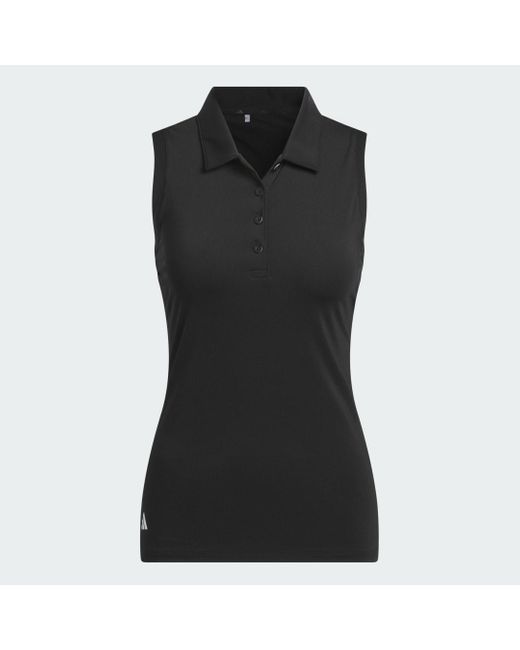 Ultimate365 Solid Sleeveless Polo Shirt di Adidas Originals in Black