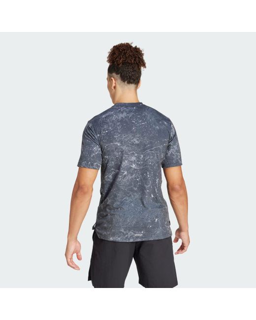 T-shirt Power Workout di Adidas in Blue da Uomo