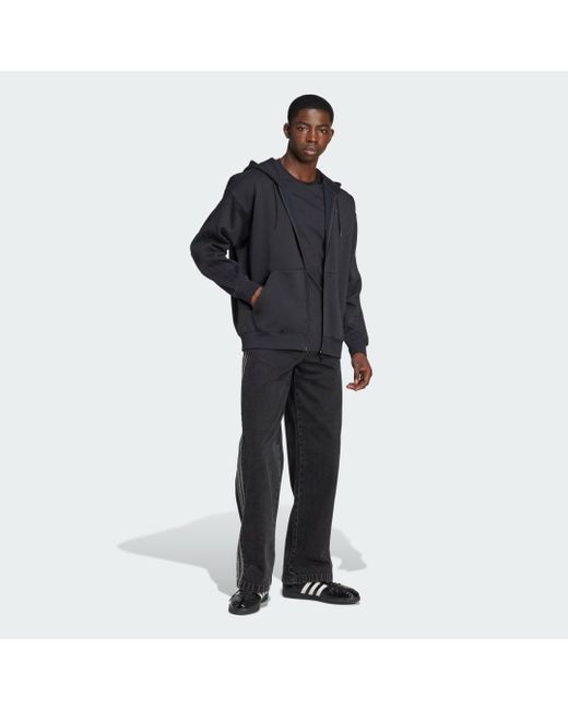Felpa Con Cappuccio Adicolor Oversize Full-Zip di Adidas in Black da Uomo