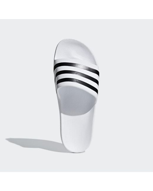 Adidas White Adilette Aqua Slides