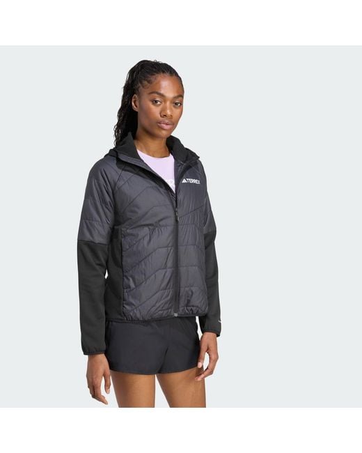 Adidas Black Terrex Multi Climawarm Insulated Hybrid Hooded Jacket