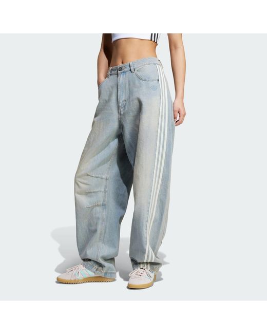 Adidas Blue Adilenium Barrel Leg Denim Pants