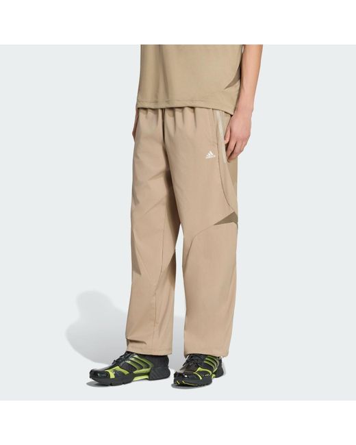 Adidas Natural F50 Loose Striped Track Tracksuit Bottoms for men