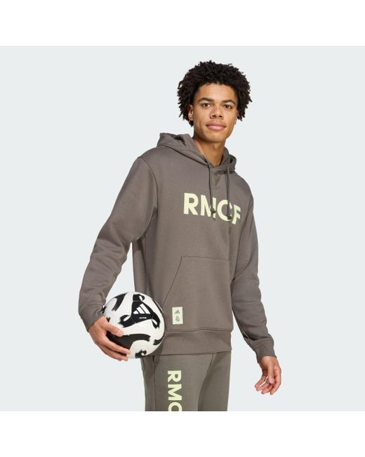 Adidas Gray Real Madrid Seasonal Hoodie for men