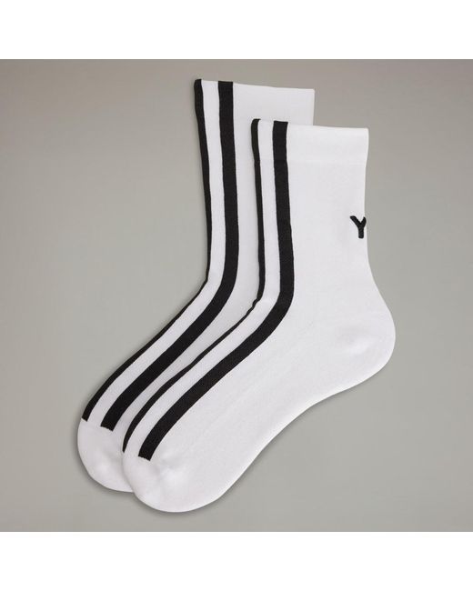 Adidas White Y-3 Stripes Socks
