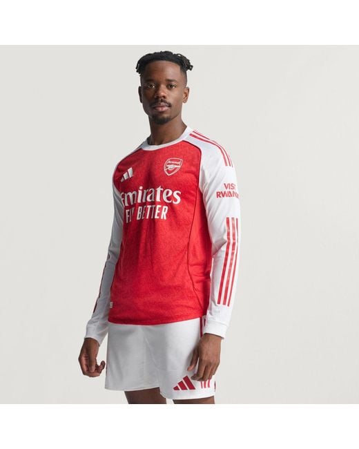 Adidas Red Arsenal 25/26 Long Sleeve Home Authentic Jersey for men