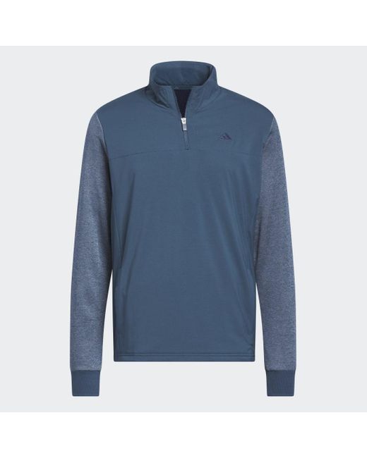 Adidas Blue Go-to Quarter-zip Jacket for men