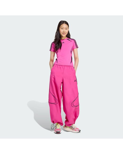 Teamgeist Adicolor Pantaloni Da Allenamento Cuciti Oversize di Adidas in Pink