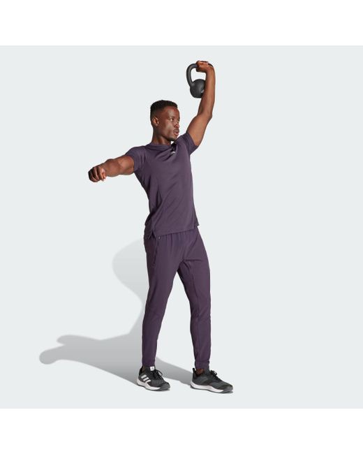 Pantaloni Designed for Training Workout di Adidas in Purple da Uomo