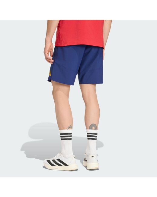 Adidas Blue Spain Tiro Travel Shorts for men