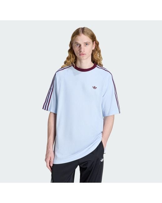 Adidas Blue Britcore Short Sleeve Ringer T-Shirt for men
