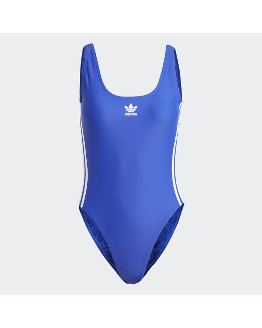 Adidas Blue Adicolor 3-stripes Swimsuit