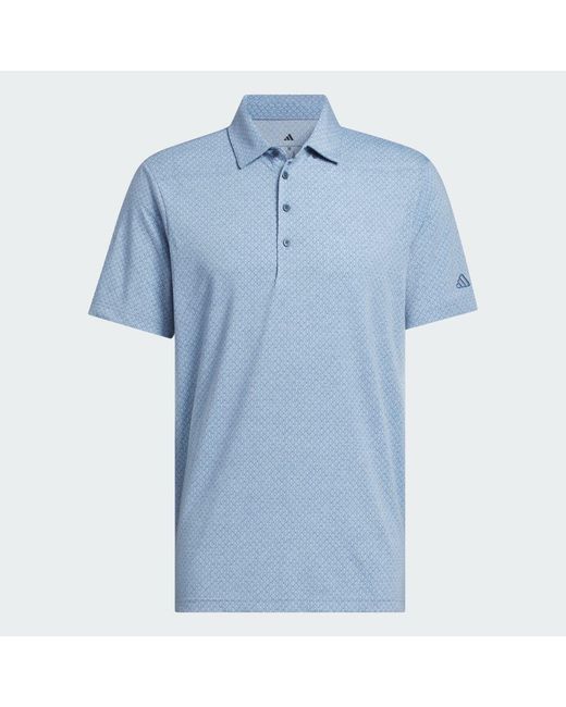 Adidas Blue Ultimate365+ Go-To Print Polo Shirt for men