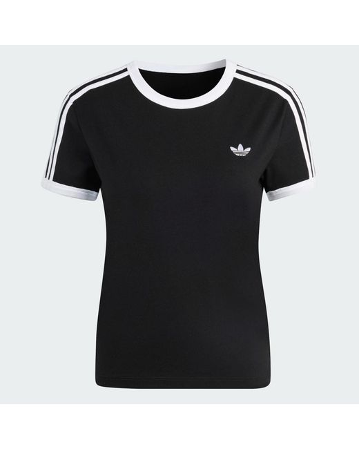 Adidas Black 3 Stripes Slim T-Shirt