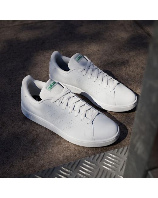 Adidas White Advantage Base Shoes