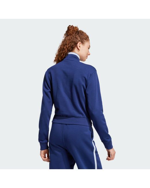 Sudadera Essentials Color Pop French Terry Crop Quarter-Zip Adidas de color Blue