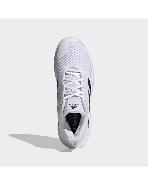 Adidas White Courtjam Control Tennis Shoes for men