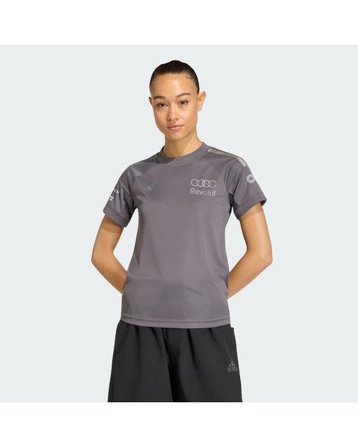 Adidas Gray Audi Revolut F1 Team Short Sleeve Driver Jersey Replica