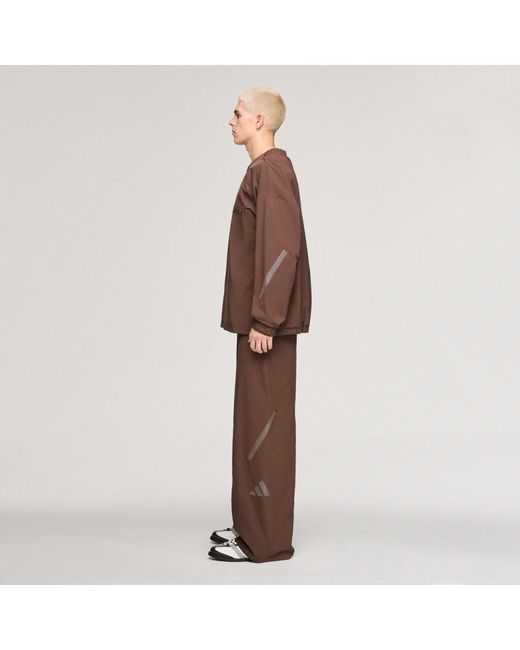 Adidas Brown X Entire Studios Z.N.E. Uniform Half Zip Woven Track Top for men