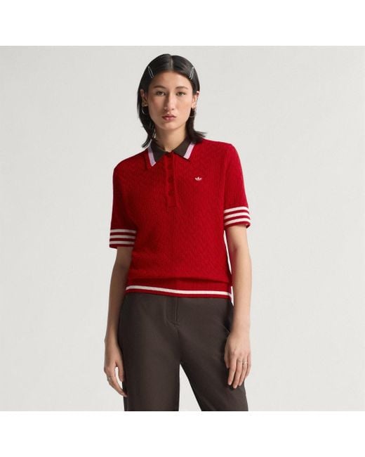 Adidas Red Originals Knit Polo