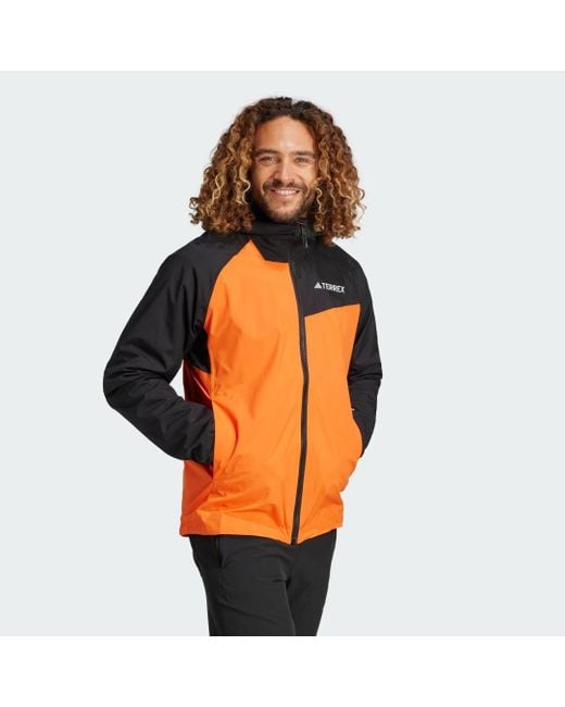 Adidas Originals Orange Terrex Multi 2L Rain.Rdy Jacket for men