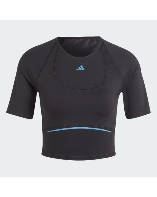 T-shirt Tailored HIIT HEAT.RDY Training Crop di Adidas in Black