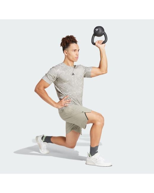 T-shirt Power Workout di Adidas in Gray da Uomo