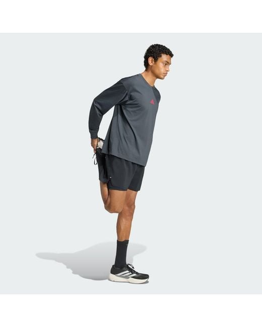 Adidas Gray Running State Of Mind Graphic Longsleeve T-Shirt