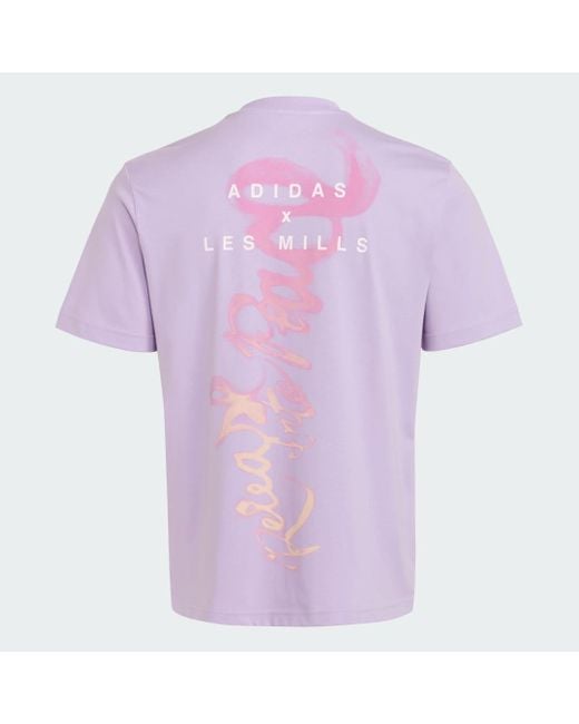 Adidas Purple Lesmills Mind Body Graphic T-Shirt for men