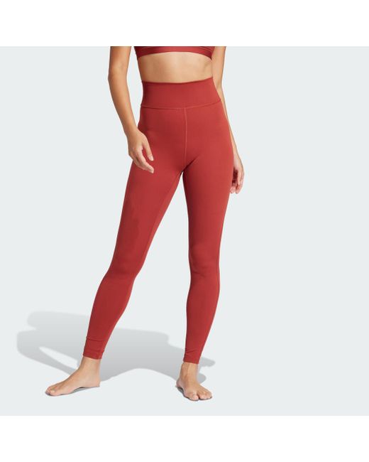 Leggings All Me Essentials Full-Length di Adidas Originals in Red
