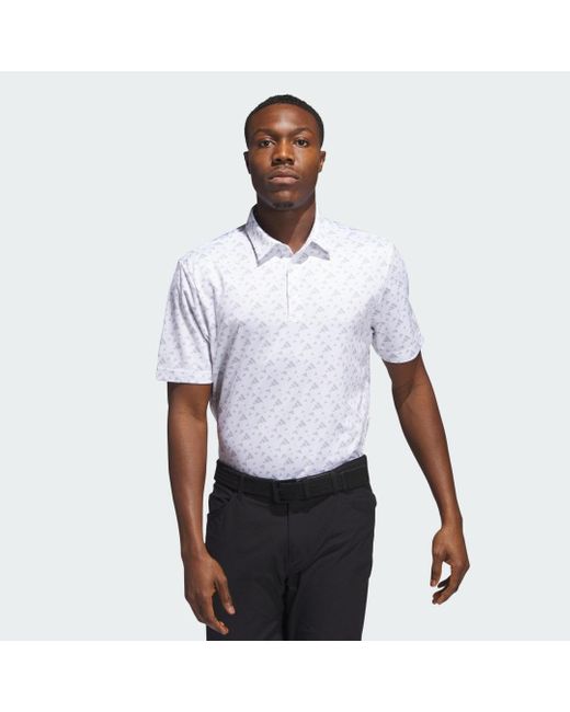 Adidas Core Allover Print Poloshirt in het White voor heren