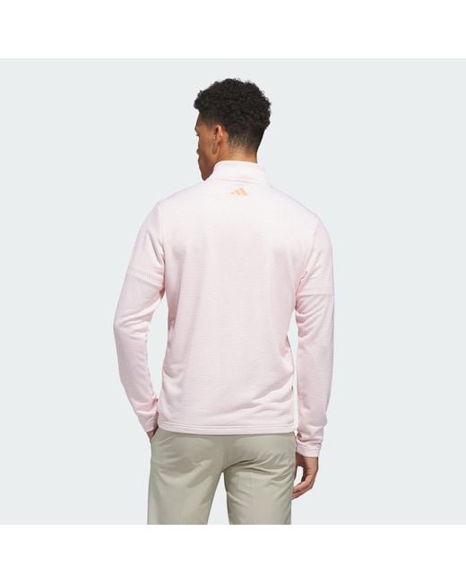 Adidas Pink Performance Printed Quarter-Zip for men