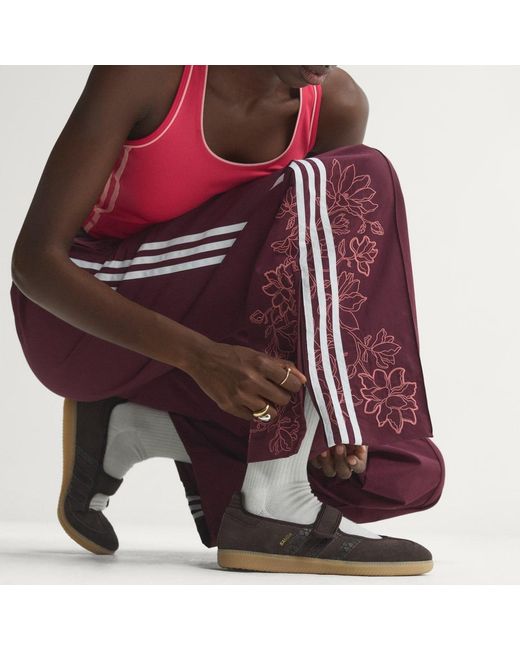 Adidas Purple Floral Gfx Firebird Loose Track Pant