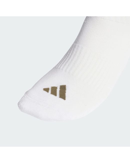 Adidas White 3-Stripes Cushioned Crew Socks 3 Pair Pack