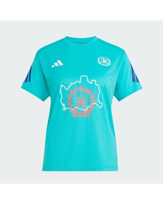Adidas Blue Vienna Marathon Running Event T-Shirt Short Sleeve