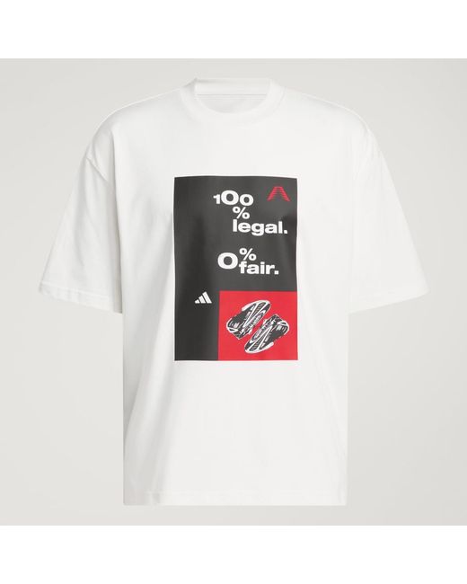 Adidas White Anthony Edwards Archive T-Shirt for men