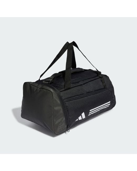 Adidas Black Essentials 3-Stripes Duffel Bag Small
